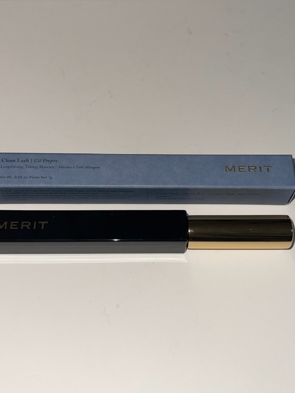 Merit Clean Lash Lengthening Tubing Mascara, PERFECT BLACK, 0.25 oz New In Box